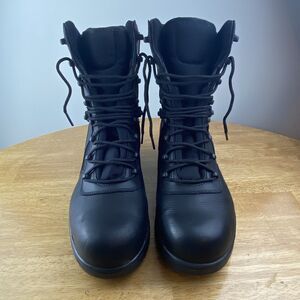 Rothco Mens Black Leather Basic Issue Specs Boots Side Zip Size 12